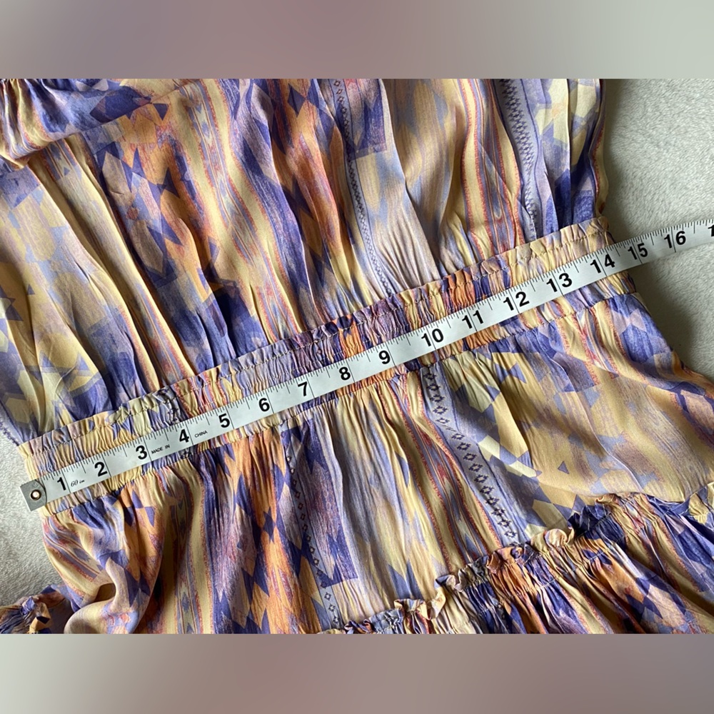 Dear John Anthropologie Melodie Tiered Ruffle Dress in Southwest Meadow Medium - Picture 15 of 16